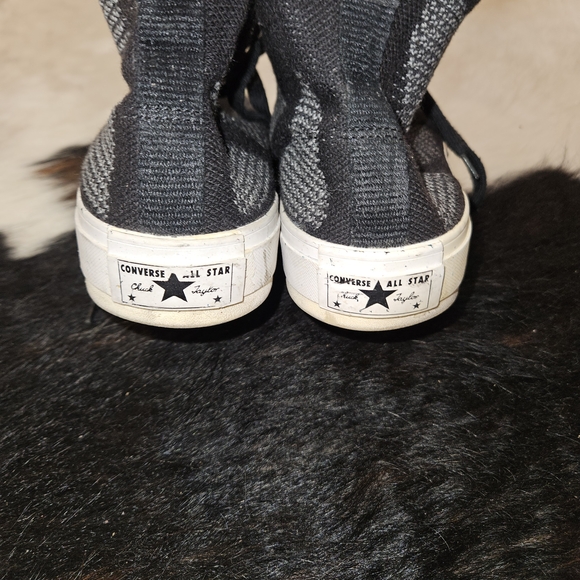 Converse Black and Gray Knit Sneakers - Picture 3 of 5